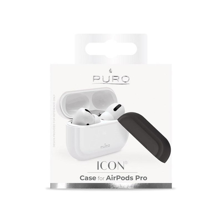 PURO ICON tok - Airpods Pro tok extra borítással (fehér + fehér sapka + sötétszürke sapka)