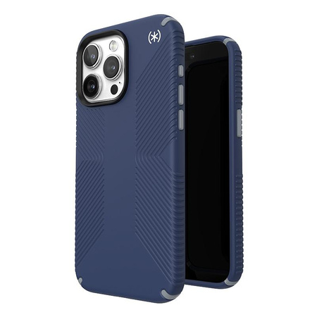 Speck Presidio2 Grip - Coque pour iPhone 15 Pro Max (Bleu côtier / Gris poussière / Blanc)