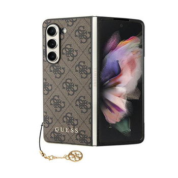 Guess 4G Charms Collection - pouzdro pro Samsung Galaxy Z Fold 5 (hnědé)