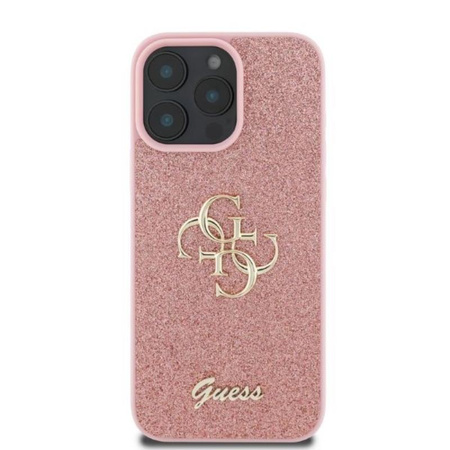 Pouzdro Guess Fixed Glitter Big 4G - iPhone 16 Pro Max (růžové)