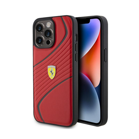 Ferrari Twist Metal Logo - Coque iPhone 15 Pro Max (rouge)