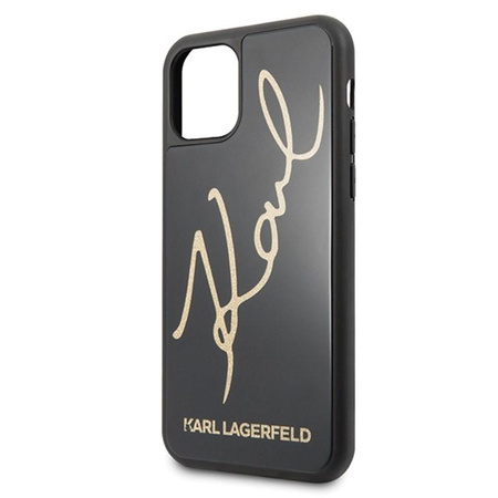 Karl Lagerfeld Double Layers Glitter Signature Case - Coque iPhone 11 (Noir)