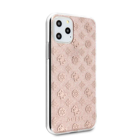 Guess 4G Peony Solid Glitter - Etui iPhone 11 Pro (różowy)