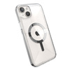 Speck Gemshell Grip + MagSafe - Coque pour iPhone 15 Plus (Transparent / Finition chromée)