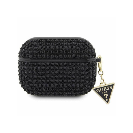 Guess Rhinestone Triangle Charm - Étui AirPods Pro (noir)