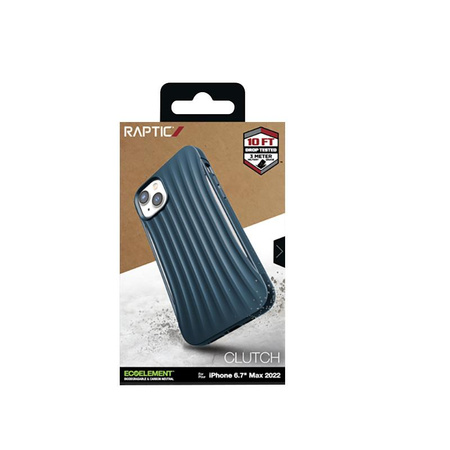 X-Doria Raptic Clutch - Étui biodégradable pour iPhone 14 Plus (testé en chute libre à 3 m) (Bleu)