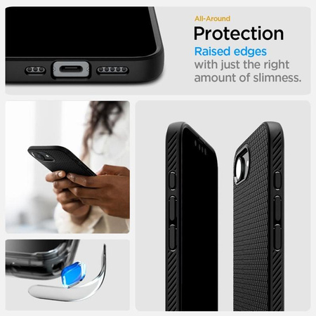 Spigen Liquid Air MagSafe - étui pour iPhone 16e (Noir mat)