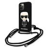 Karl Lagerfeld Fullbody Silikon Iconic Cord - iPhone 12 Pro Max Tasche (Schwarz)