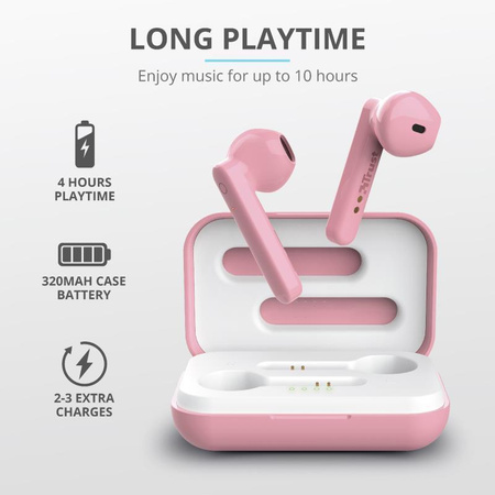 Trust Primo Touch - Ecouteurs sans fil Bluetooth (rose)