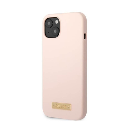 Guess Silikonové pouzdro MagSafe s logem - iPhone 13 Mini (růžové)