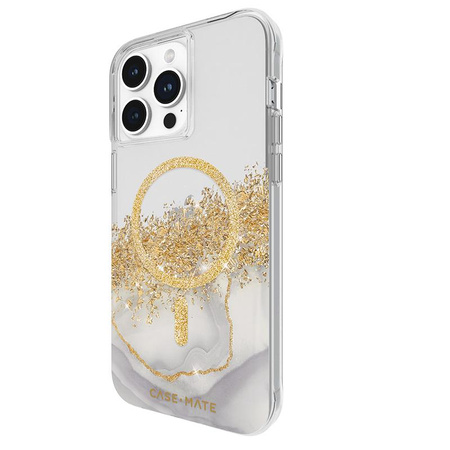 Case-Mate Karat MagSafe - iPhone 15 Pro Max tok arannyal díszített (Márvány)