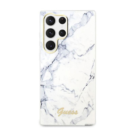 Guess Marble Kollektion - Samsung Galaxy S23 Ultra Tasche (weiß)