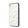 Guess Marble Glass Gold Glitter - Coque iPhone SE 2020 / 8 / 7 (Blanc)