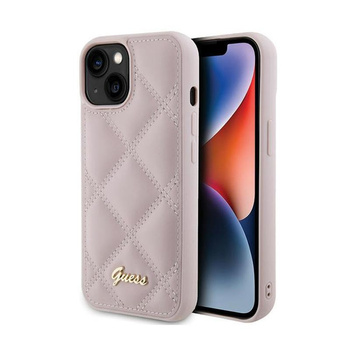 Guess Quilted Metal Logo - iPhone 15 Case (pink)