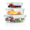 Alpina - Set aus drei Glasbehältern für Lebensmittel, Lunchbox