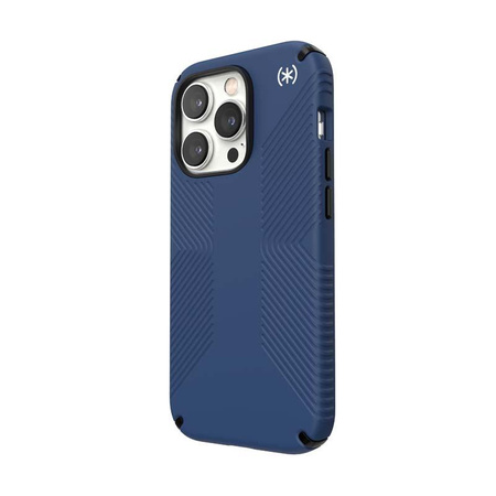 Speck Presidio2 Grip MagSafe - Coque antidérapante pour iPhone 14 Pro (Bleu côtier / Noir / Blanc)