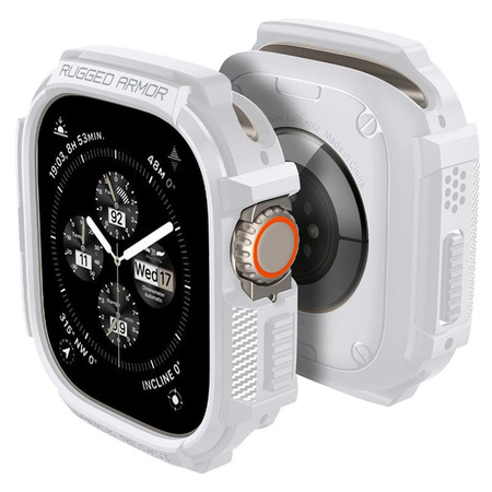 Spigen Rugged Armor - Pouzdro pro Apple Watch Ultra 1/2 49 mm (Bílé)