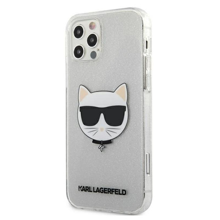 Karl Lagerfeld Choupette Head Glitter - Coque iPhone 12 Pro Max (argent)