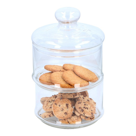 Alpina - Glass container / jar for sweets, 2 levels, 16x28 cm