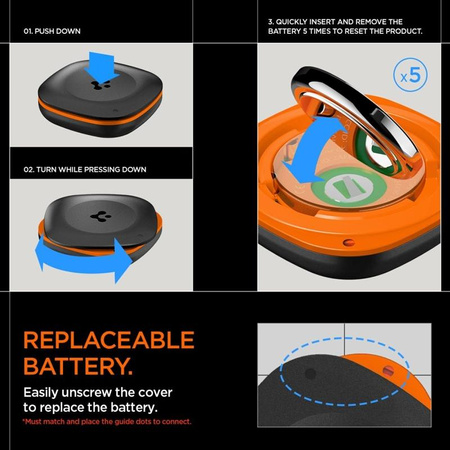 Spigen TagMe Bluetooth Tracker - Localisateur de clés, sac à dos, sac Apple Find My (Noir)