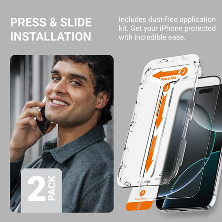 Crong EasyShield 2-Pack - Szkło hartowane iPhone 14 Pro (2 sztuki)