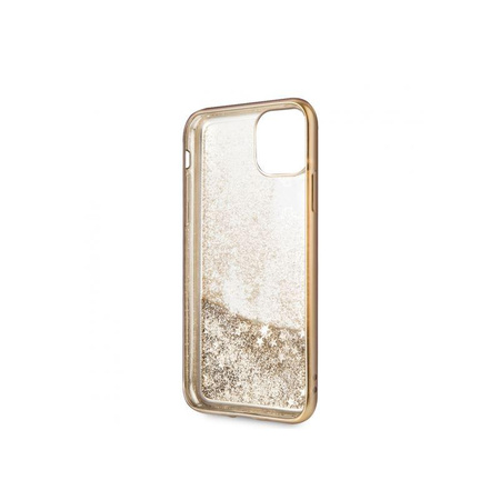 Guess 4G Peony Liquid Glitter - iPhone 11 Hülle (Gold)