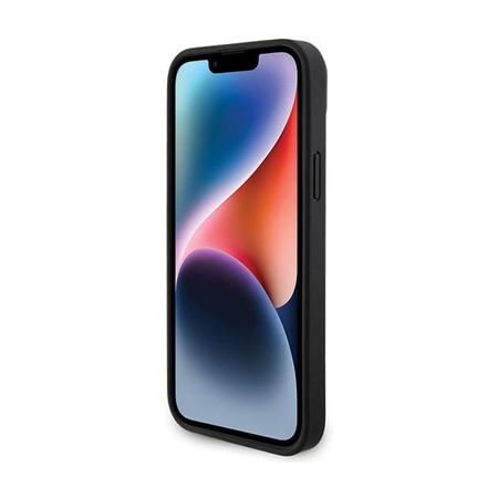 BMW Leather Carbon Blue Line - Coque pour iPhone 15 Plus (noir)