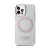 Guess Metal Outline MagSafe - iPhone 12 / iPhone 12 Pro Case (transparent / pink)