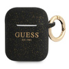 Guess Silicone Glitter Case Est – Etui Airpods (czarny)