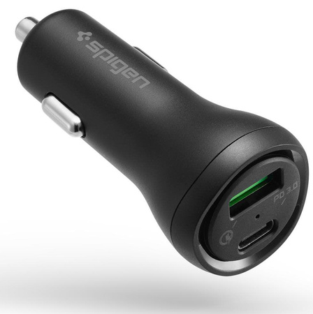 Spigen Steadiboost F31QC - USB-C 27W PD és USB-A 18W QC3.0 autós töltő (fekete)