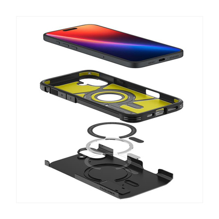 Spigen Tough Armor MagSafe - Gehäuse für iPhone 16 (Schwarz)