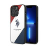 US Polo Assn Tricolor Embossed - pouzdro pro iPhone 14 Pro (bílé)