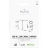 PURO Mini chargeur rapide de voyage blanc - USB-A + USB-C Power Delivery 20W Chargeur rapide de voyage (blanc)
