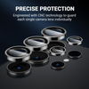 Crong Lens Ring - Verre trempé pour l'objectif de l'appareil photo du Samsung Galaxy S24 Ultra (noir)