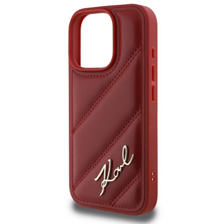 Karl Lagerfeld Quilted Signature - Hülle für iPhone 16 Pro (rot)