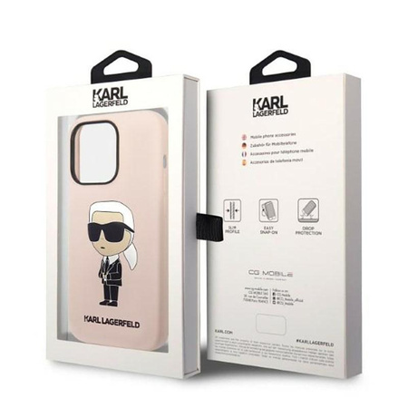 Karl Lagerfeld Silicone NFT Ikonik MagSafe - pouzdro pro iPhone 14 Pro Max (růžové)