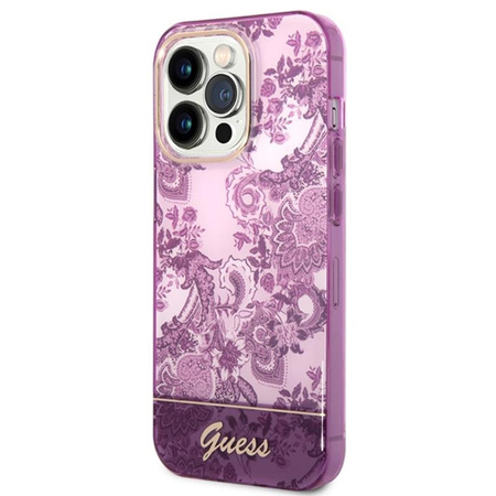 Guess Porzellan Kollektion - iPhone 14 Pro Max Tasche (fuchsia)