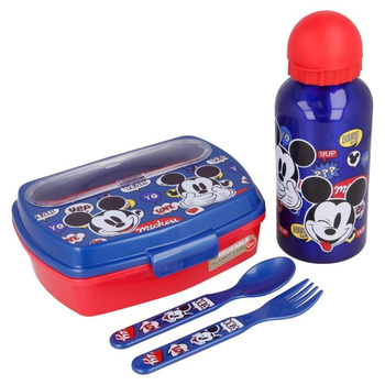 Mickey Mouse - Lunchbox-Set, 400ml Flasche, Besteck