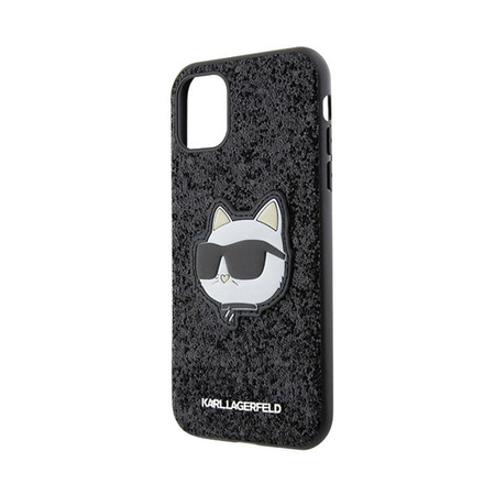 Karl Lagerfeld NFT Glitter Choupette Patch - Hülle für iPhone 11 (Schwarz)