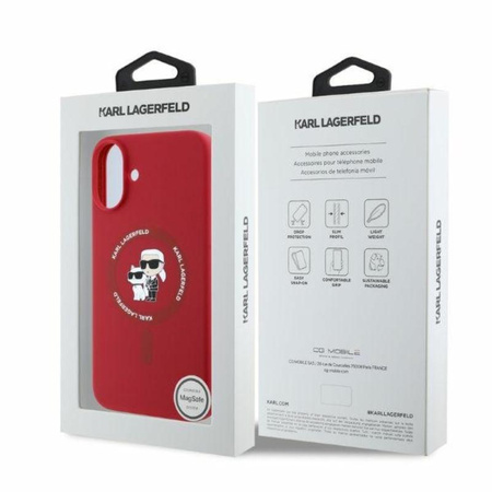 Karl Lagerfeld Silicone Karl & Choupette Ring MagSafe - iPhone 16 Case (red)