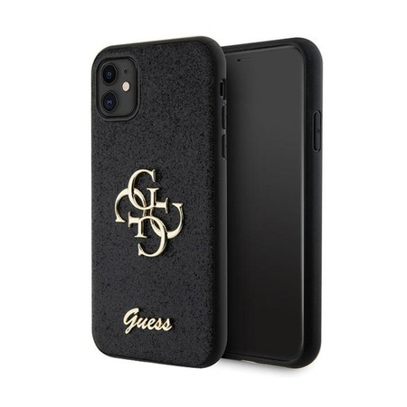 Guess Glitter Script Big 4G - iPhone 11 Tasche (schwarz)