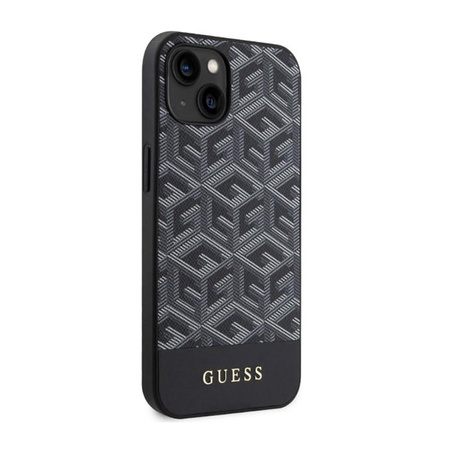 Pouzdro Guess GCube Stripes MagSafe - iPhone 14 Plus (černé)