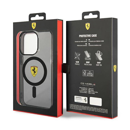 Étui Ferrari Translucide MagSafe - iPhone 14 Pro (Noir)