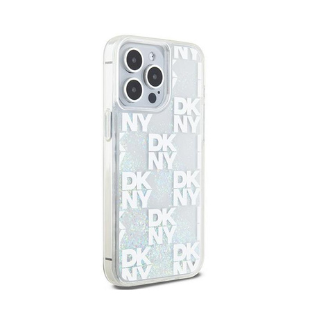 DKNY Liquid Glitter Multilogo - Case for iPhone 15 Pro Max (white)