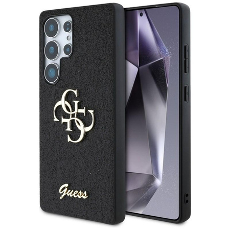 Guess Fixed Glitter Big 4G Metal Logo - pouzdro pro Samsung Galaxy S25 Ultra (černé)