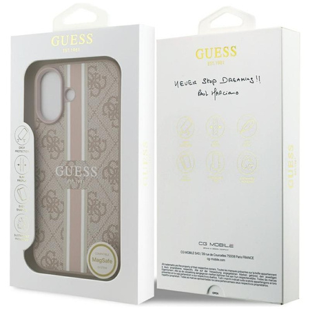Guess 4G Printed Stripes MagSafe - Pouzdro iPhone 17 (růžové)