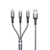 WEKOME WDC-119 Fython Series - propojovací kabel 3 v 1 USB-A na Lightning + USB-C + Micro USB PD 1,2 m (stříbrný)