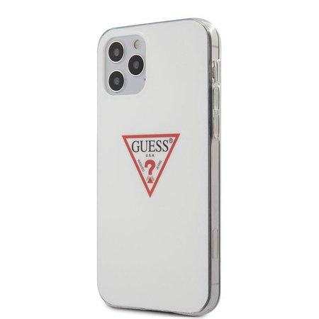 Guess Triangle Logo - pouzdro pro iPhone 12 / iPhone 12 Pro (bílé)