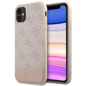 Guess 4G Bottom Stripe Collection - Coque pour iPhone 11 (rose)