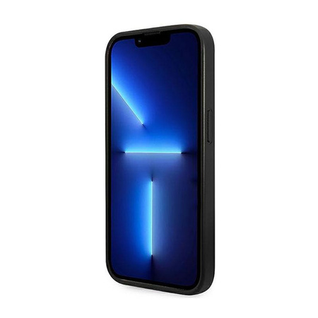 Guess 4G Bottom Stripe Metall Logo Kollektion - iPhone 14 Pro Tasche (grau)